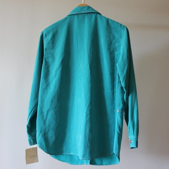 NWT Vintage Saint-Germain Paris Blue Button Up Shirt - Picture 7 of 11